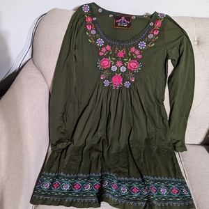Johnny Was Los Angeles Cotton Embroidered Dress